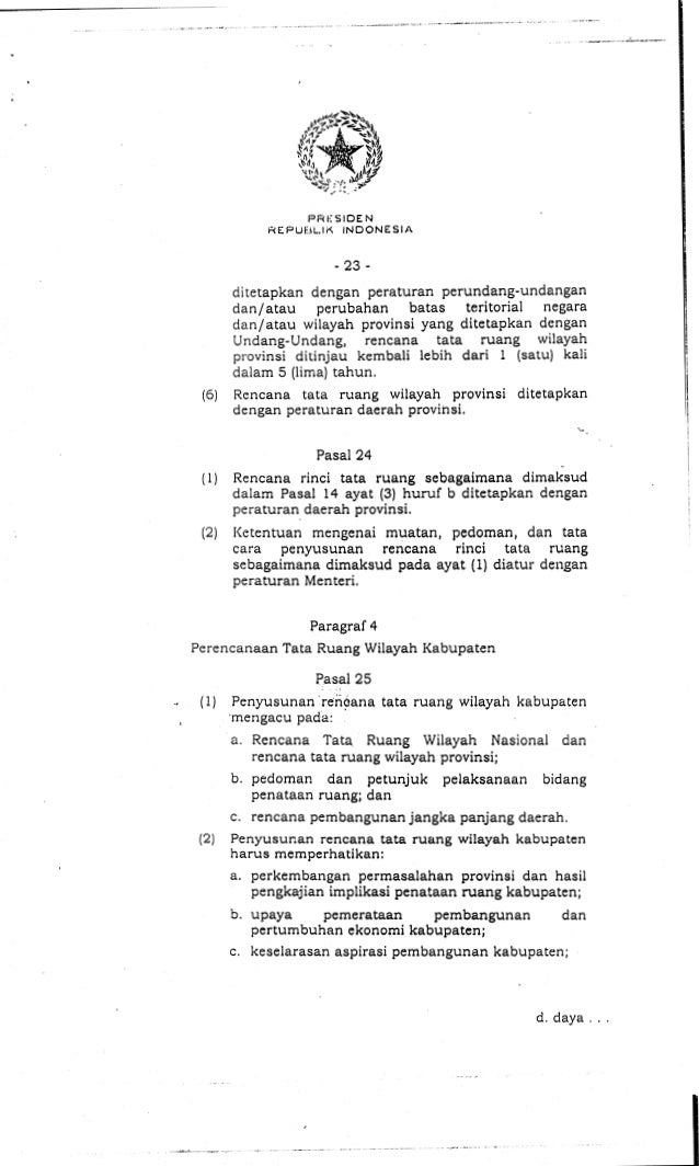 Uu no 26 tahun 2007 tentang ruang