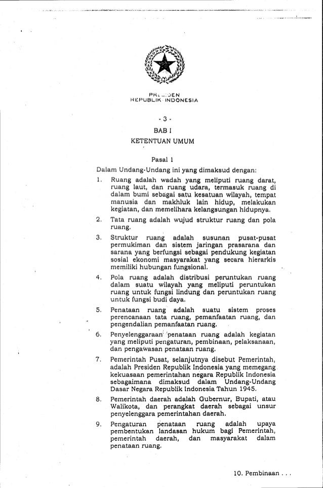  Uu no 26 tahun 2007 tentang ruang