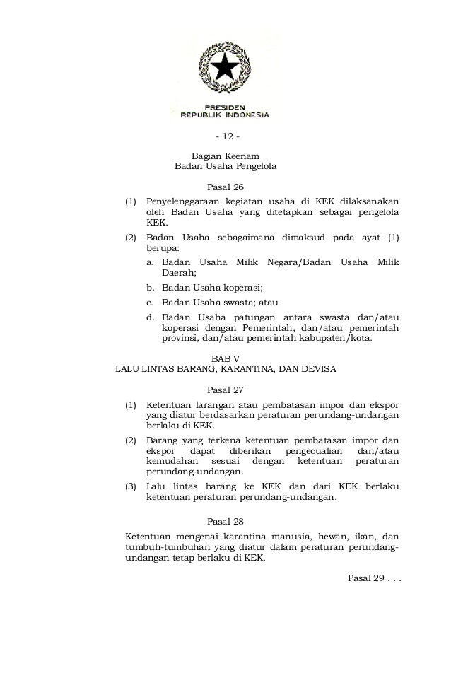 Undang undang No 39 Tahun 2009 tentang Kawasan Ekonomi Khusus Undang undang No 39 Tahun 2009 tentang Kawasan Ekonomi Khusus