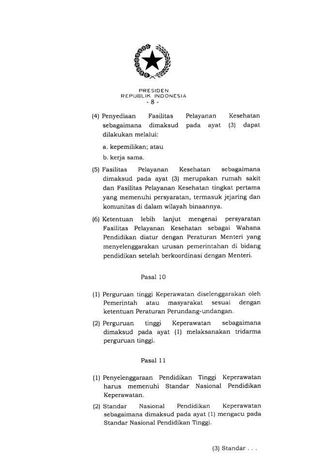 Uu nomor 38 tahun 2014 keperawatan