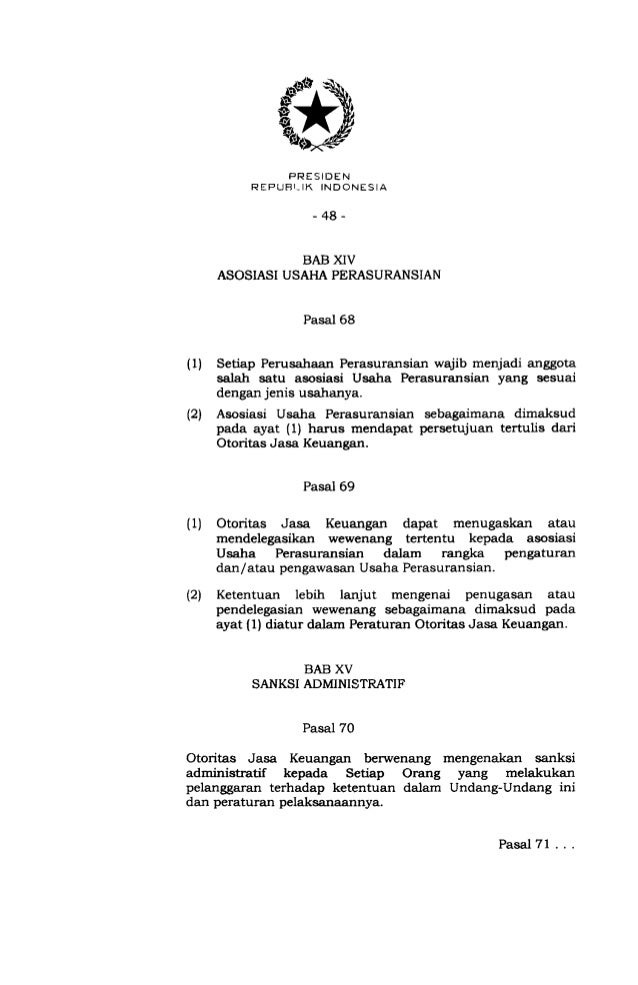 Uu Nomor 40 Tahun 2014 Perasuransian<script async src=