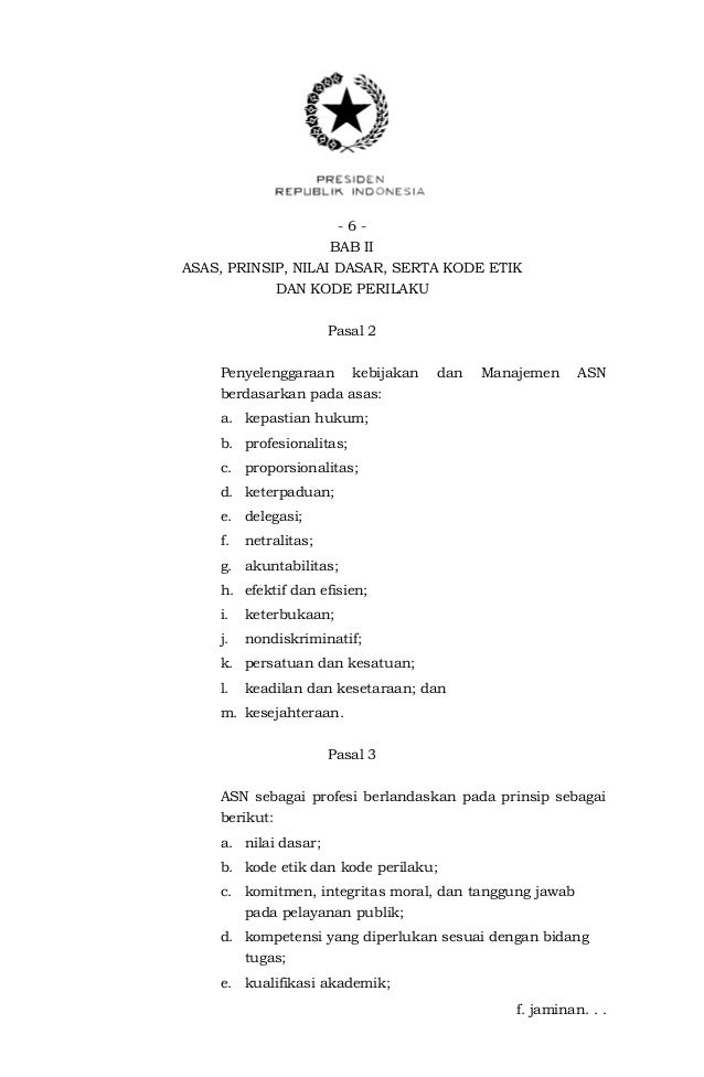 Uu Nomor 5 Tahun 2014
