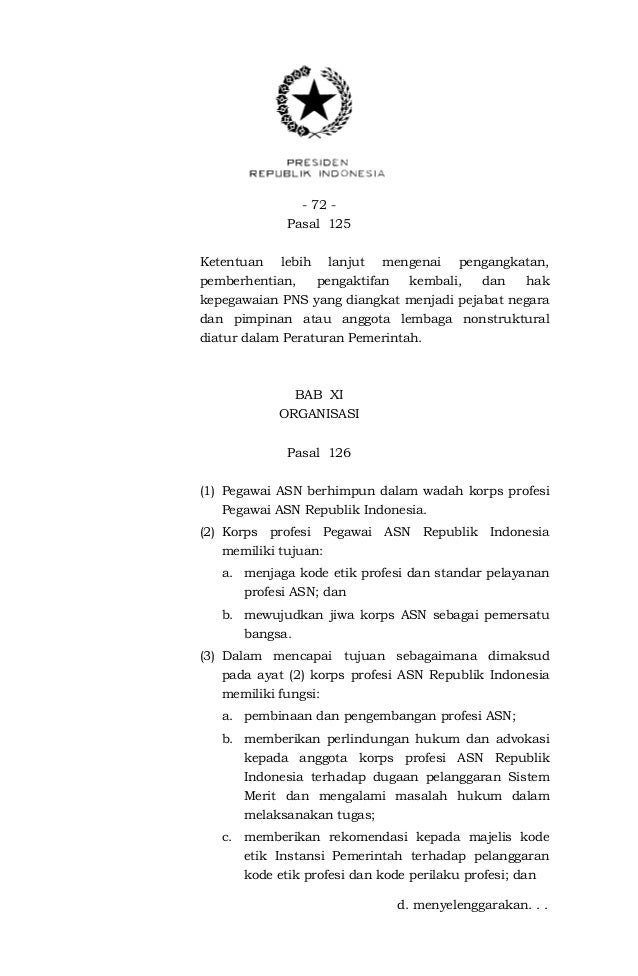 UU nomor 5 tahun 2014