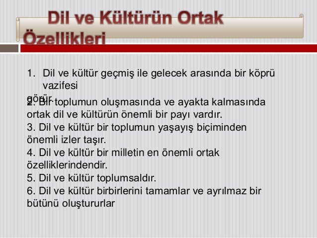 dil ve kultur iliskisi