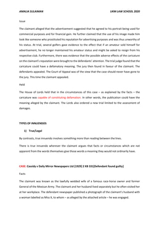 TORT II [defamation notes] | PDF