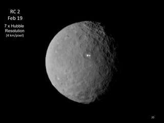 RC 2
Feb 19
(4 km/pixel)
20
7 x Hubble
Resolution
 