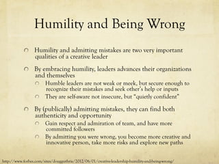 Confident Humility Definition Chapter 7: Creative Leadership | PDF