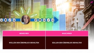 MENSCHEN MASCHINEN
WOLLEN DEN ÜBERBLICK BEHALTEN SOLLEN DEN ÜBERBLICK BEHALTEN
 