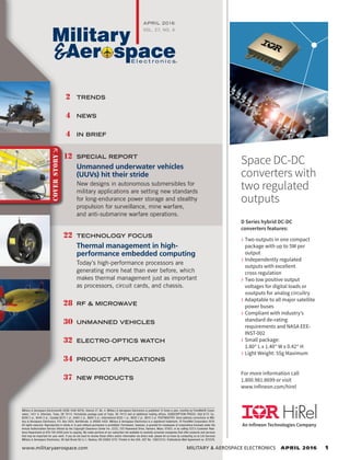 Military & Aerospace Electronics-April 2016 issue FOR NATIONAL DEFENSE