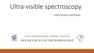 Ultra-visible spectroscopy
T. HARI MURALI KRISHNAA
 