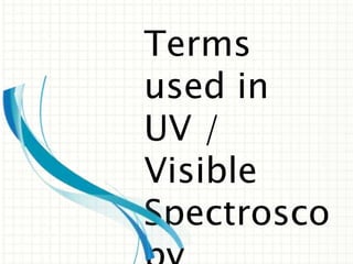 Terms
used in
UV /
Visible
Spectrosco
 