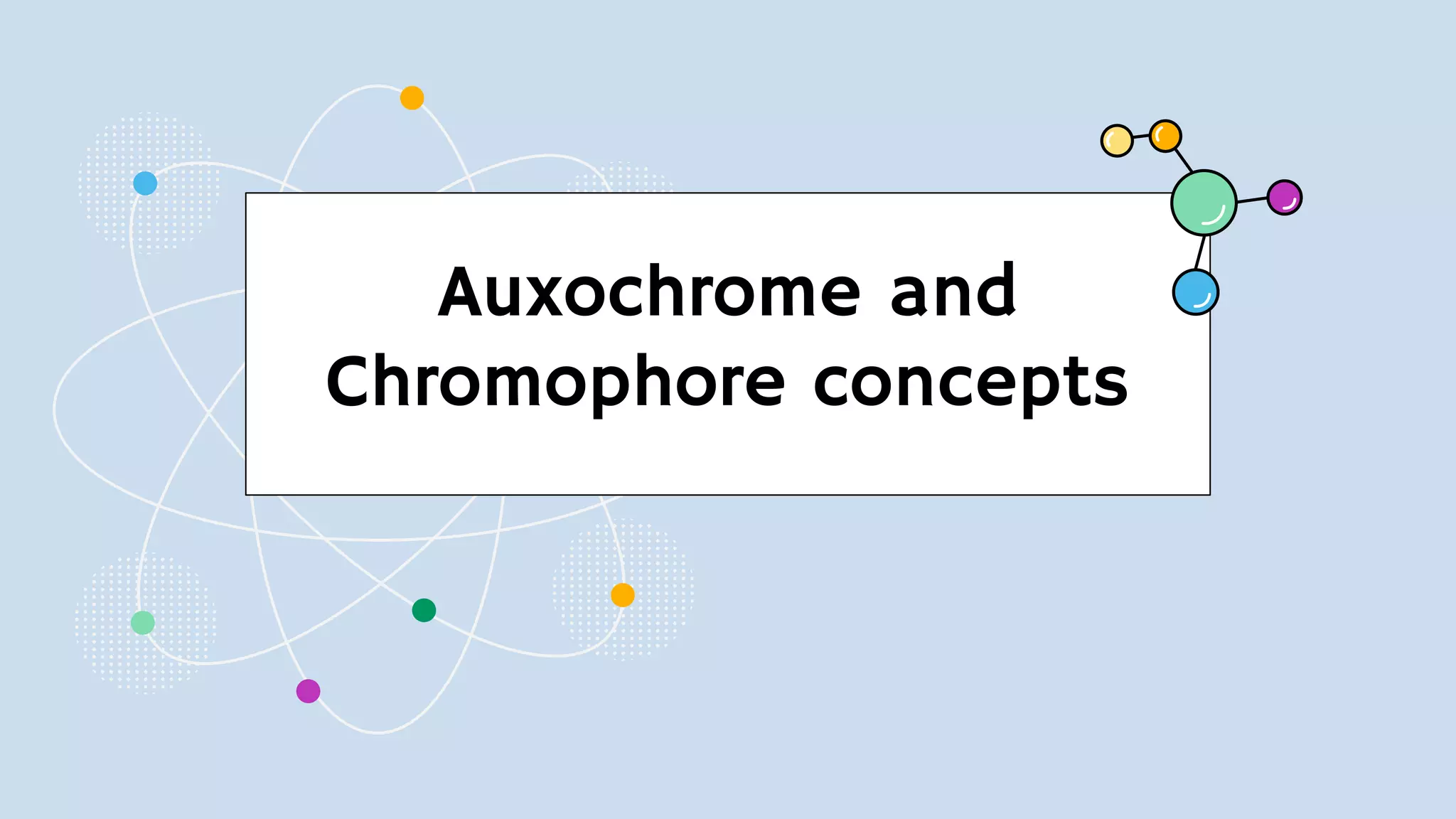 Auxochrome and
Chromophore concepts
 