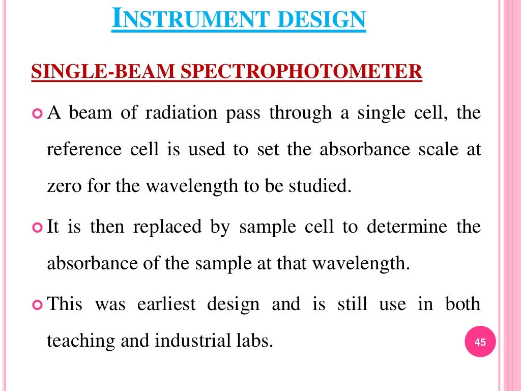 Uv visible spectroscopyinstrumentation