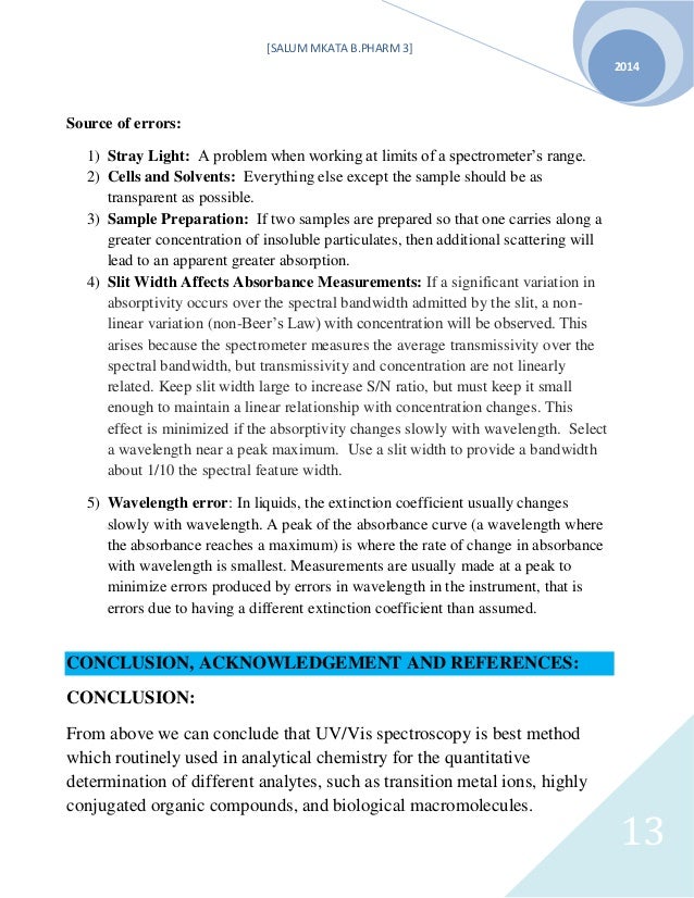 Spectrophotometer Lab Report Discussion at Dorothy Chambers blog