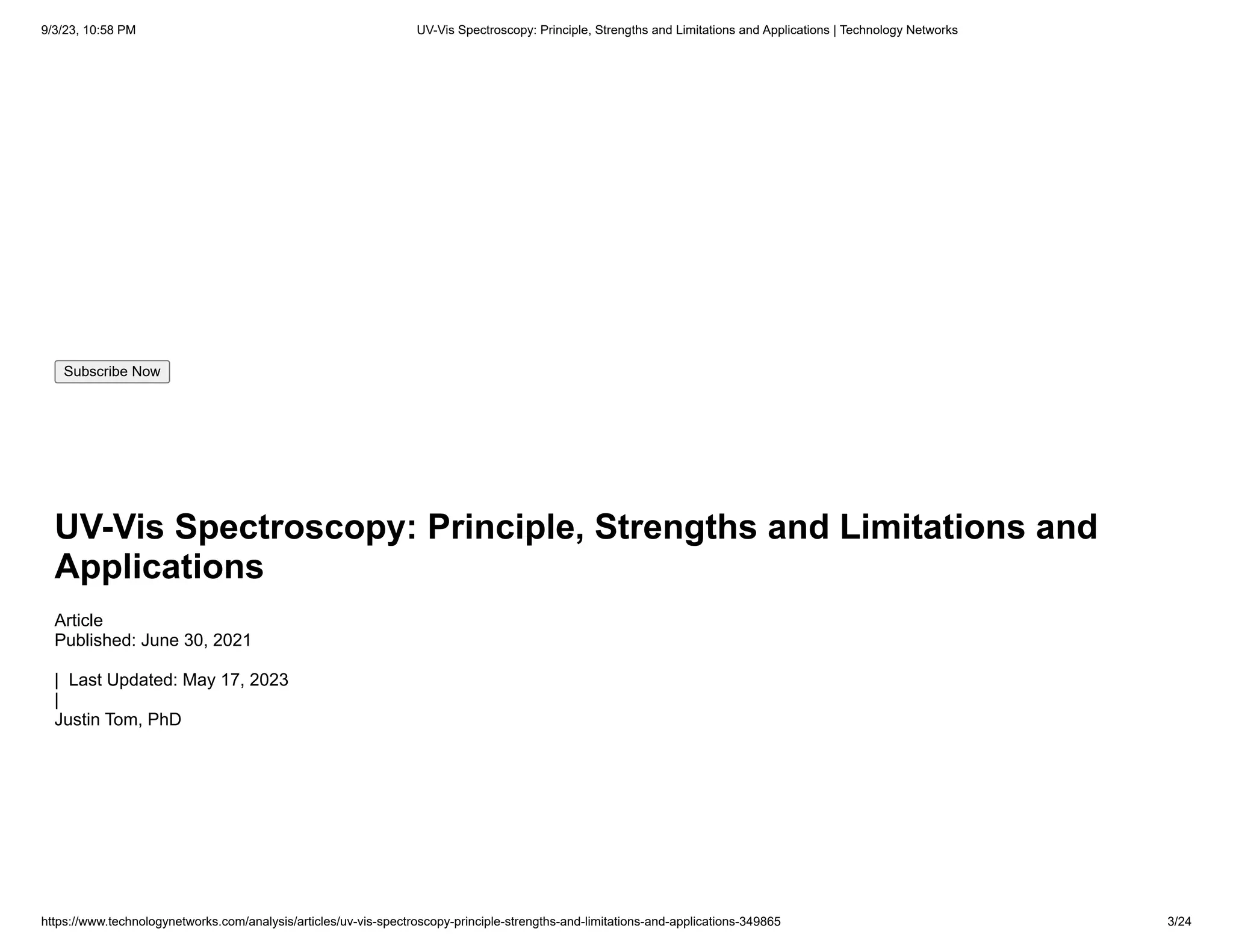 UVVis Spectroscopy_ Principle, Strengths and Limitations and