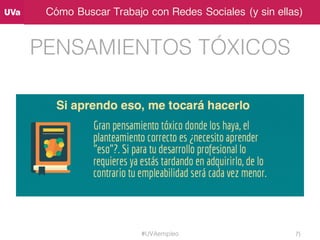 Cómo Buscar Trabajo con Redes Sociales (y sin ellas)
PENSAMIENTOS TÓXICOS
#UVAempleo 75
 