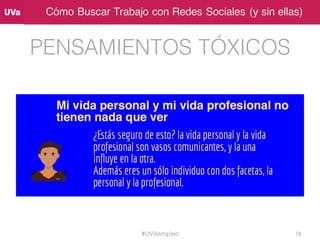 Cómo Buscar Trabajo con Redes Sociales (y sin ellas)
PENSAMIENTOS TÓXICOS
#UVAempleo 78
 