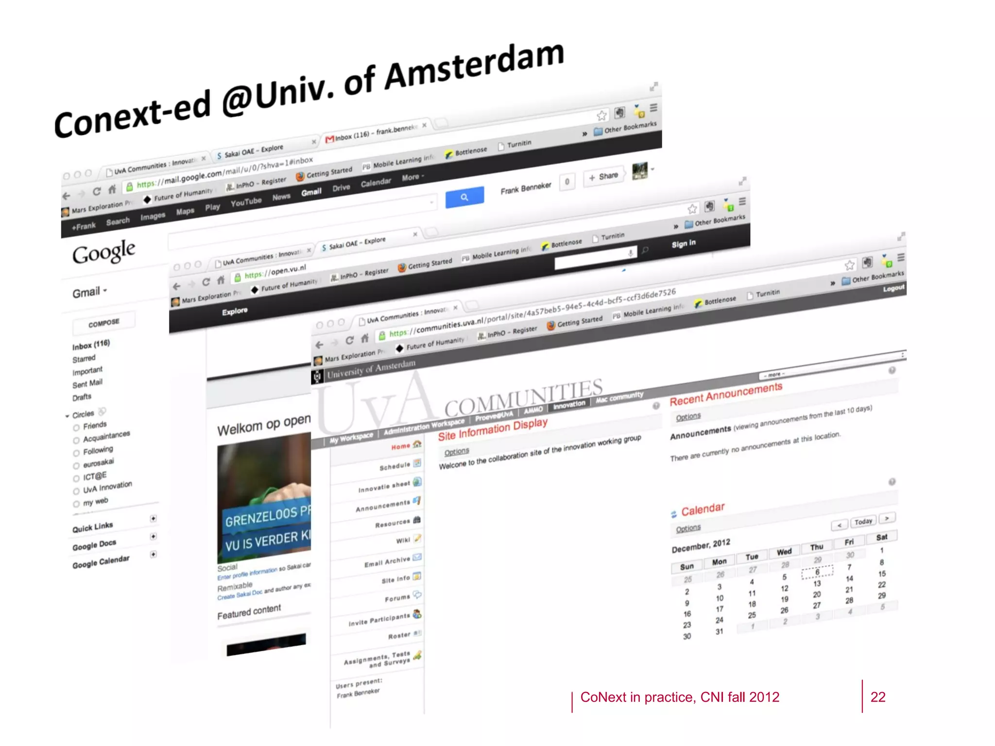 CoNext in practice, CNI fall 2012   22
 