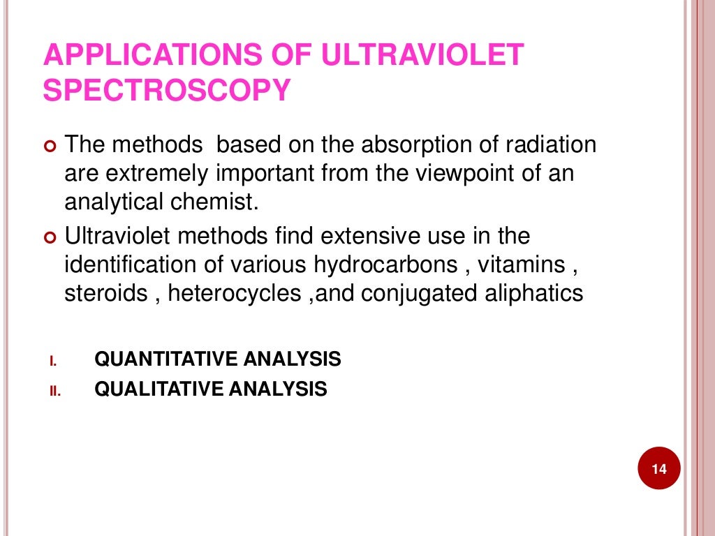 Uv and visible appications