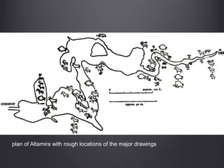 plan of Altamira with rough locations of the major drawings
 