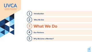 Introduction
1
2
3
4
What We Do
Our Partners
5 Why Become a Member?
Who We Are
18
 
