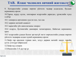 Uvchnii uchraas ylaas chuluuluh | PPT