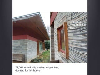 72,000 individually stacked carpet tiles,
donated for this house
closeup
view of carpet
tiles
 