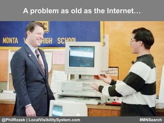 @PhilRozek | LocalVisibilitySystem.com #MNSearch
A problem as old as the Internet…
 