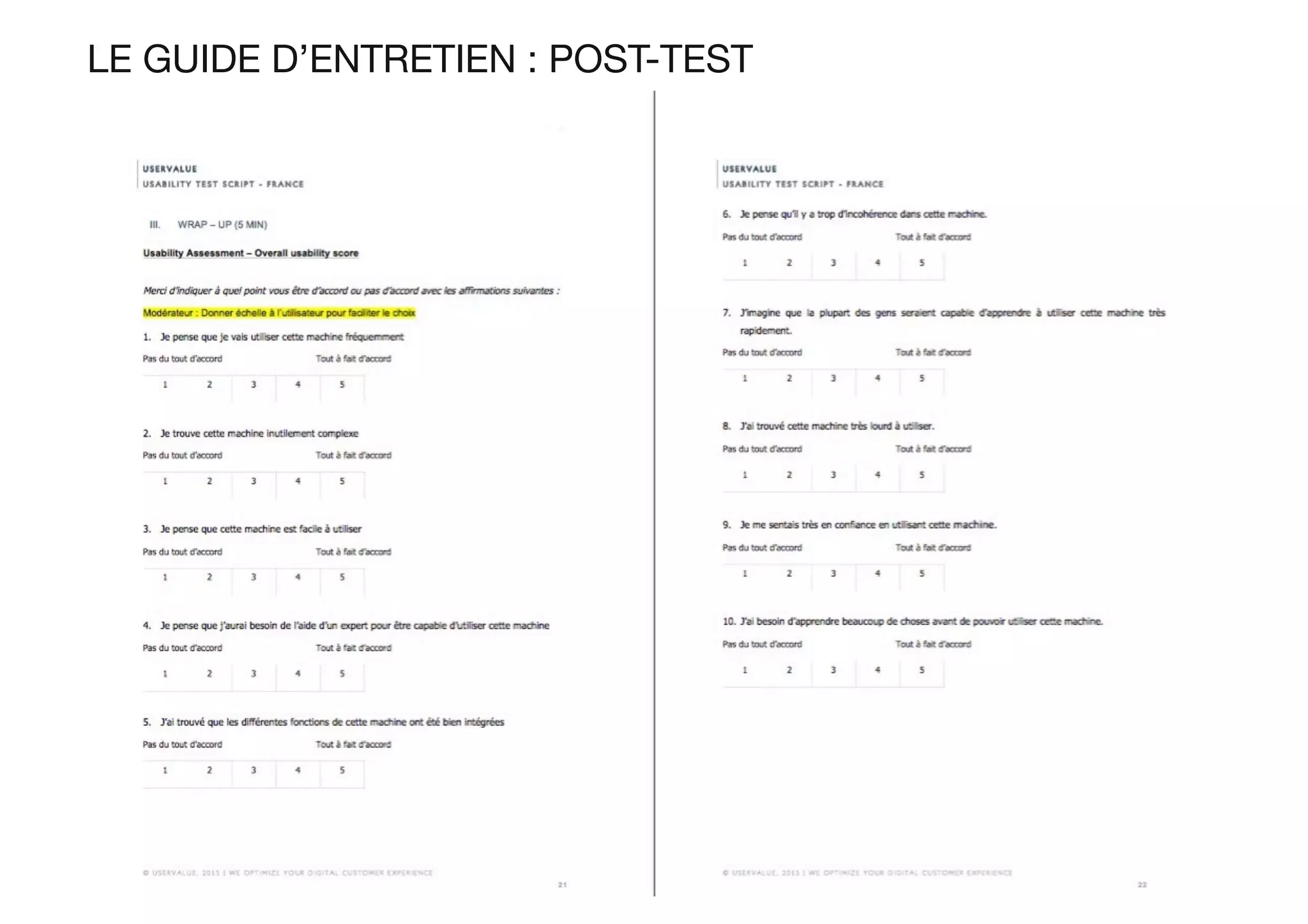 LE GUIDE D’ENTRETIEN : POST-TEST
 