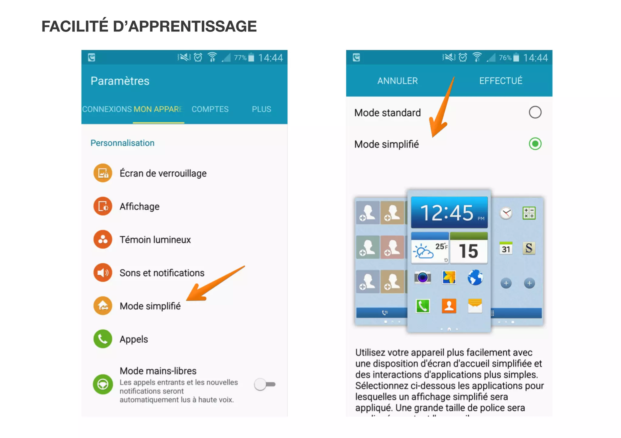 FACILITÉ D’APPRENTISSAGE
 