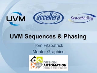 UVM Sequences & Phasing
Tom Fitzpatrick
Mentor Graphics
 