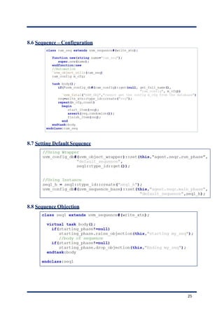 8.6 Sequence – Configuration
8.7 Setting Default Sequence
8.8 Sequence Objection
25
 