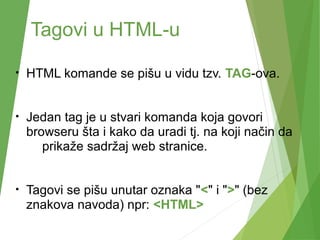 Uvod u html - osnovna škola | PPT