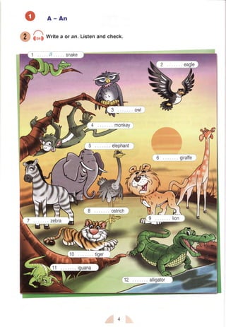 A-An
eilooliwt:te a or an. Listenandcheck.
monKey
elephant
 