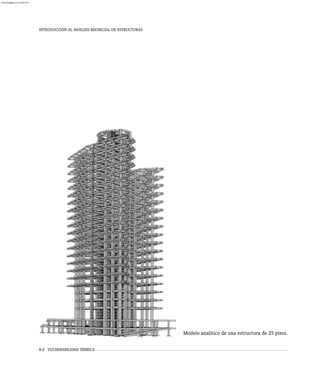 INTRODUCCIÓN AL ANÁLISIS MATRICIAL DE ESTRUCTURAS
8-2 VULNERABILIDAD SÍSMICA
Modelo analítico de una estructura de 25 pisos.
almanperez@gmail.com 26 Mar 2017
 