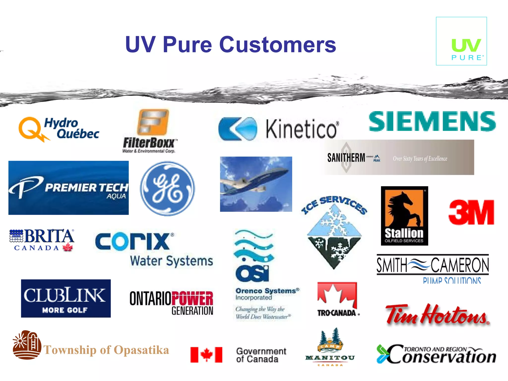 UV Pure Customers Township of Opasatika 