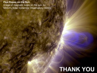 Flux Ropes on the Sun
Image of magnetic loops on the sun, by
NASA's Solar Dynamics Observatory (SDO).
THANK YOU
 
