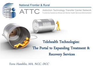 Telehealth Technologies:
The Portal to Expanding Treatment &
Recovery Services
Terra Hamblin, MA, NCC, DCC
 