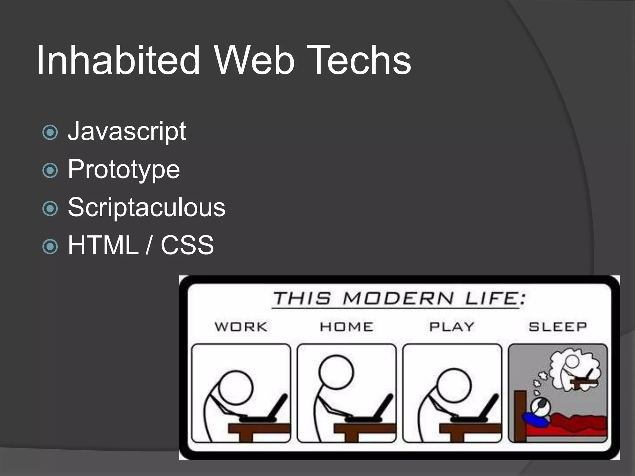 Inhabited Web TechsJavascriptPrototypeScriptaculousHTML / CSS