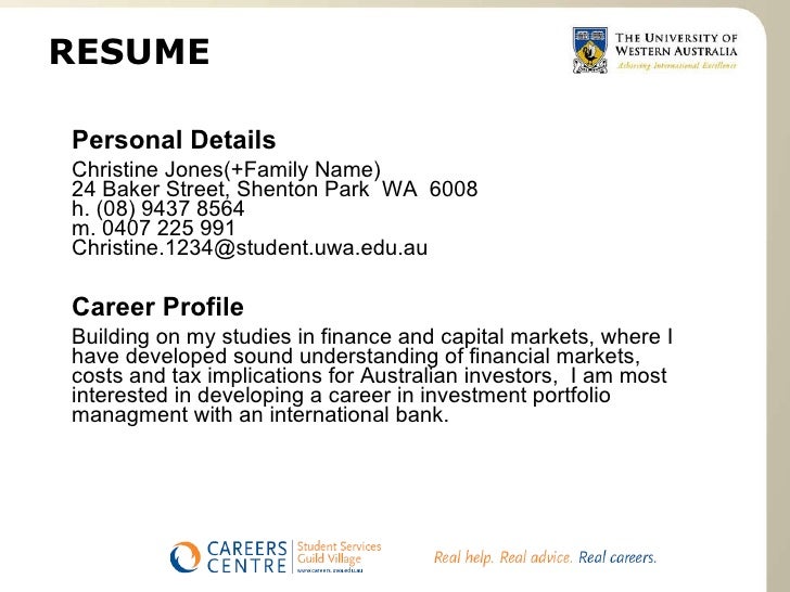 career profile on resumes