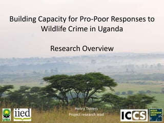 Building Capacity for Pro-Poor Responses to
Wildlife Crime in Uganda
Research Overview
Henry Travers
Project research lead
 