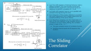 The Sliding
Correlator
 (a.1) Two shift registers of identical behavior make a
sliding correlator. First one provides act...