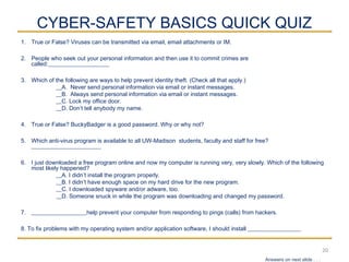Computer Security Basics for UW-Madison Emeritus Faculty and Staff | PPT