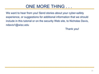 Computer Security Basics for UW-Madison Emeritus Faculty and Staff | PPT