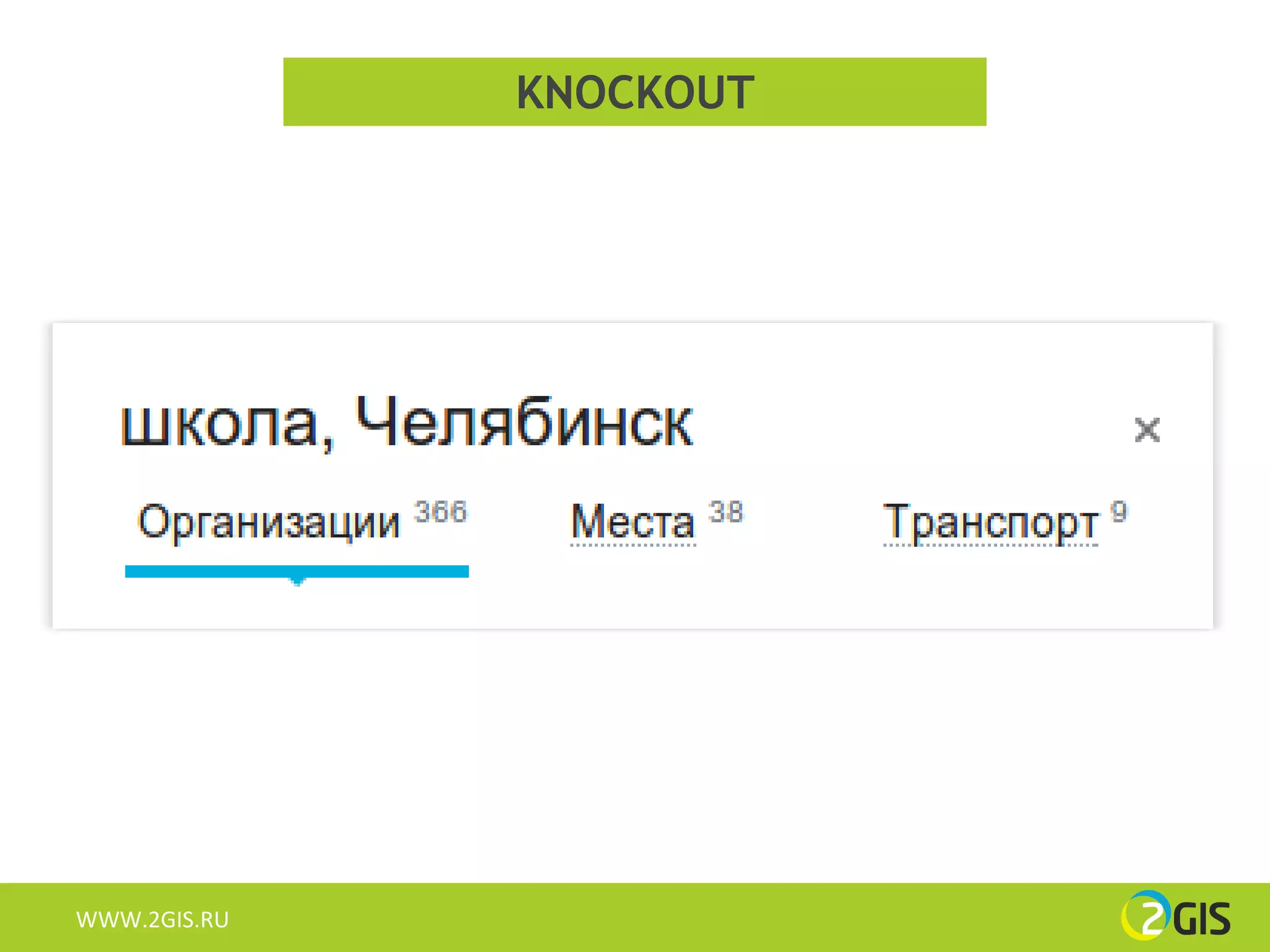 KNOCKOUT




WWW.2GIS.RU
 