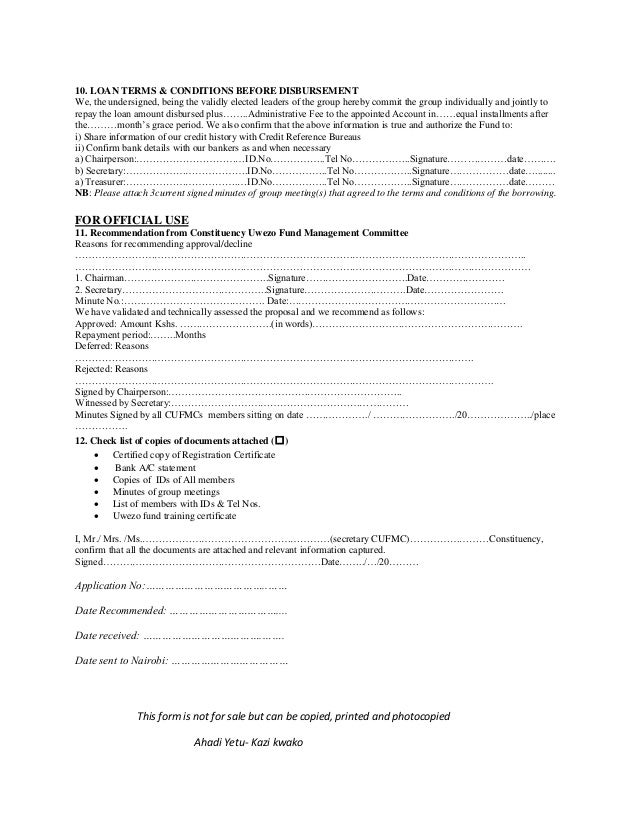 Uwezo fund application form pdf image