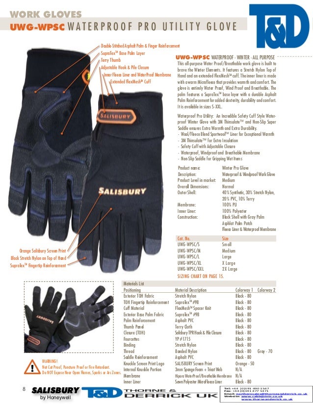 Salisbury UWGWPSC Waterproof Pro Utility Work Glove Salisbury