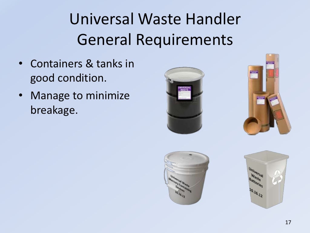 The Identification and Management of Universal Waste in Wisconsin