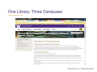 One Library: Three Campuses
 