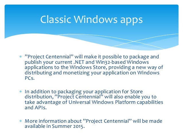 Universal Windows Platform Overview